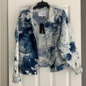 Tie Dye Distressed Denim Jacket